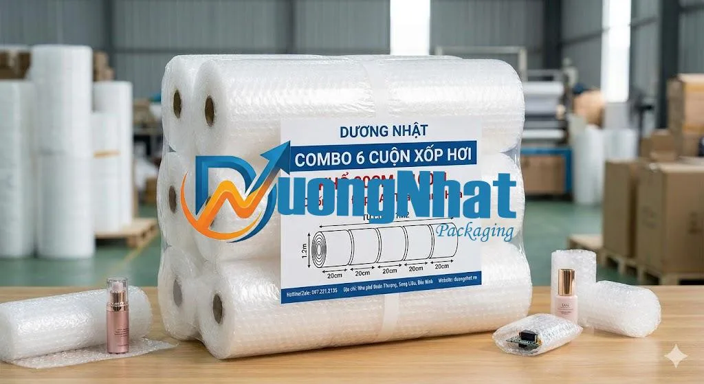 Combo 6 Cuộn Xốp Hơi Khổ 20cm (Cắt Từ Cuộn 1m2)
