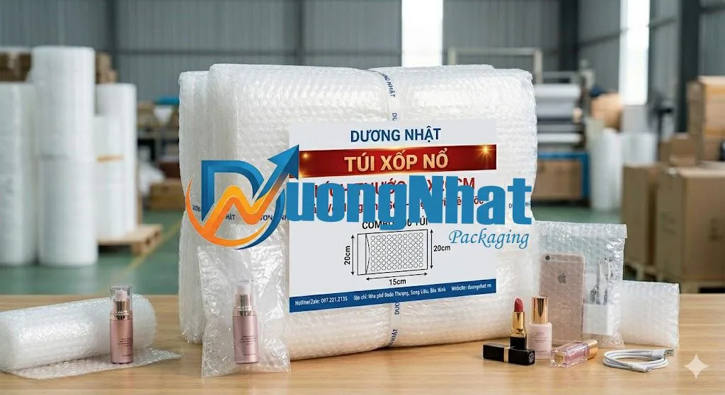 Sản xuất túi xốp hơi, túi xốp nổ kích thước 15x20cm
