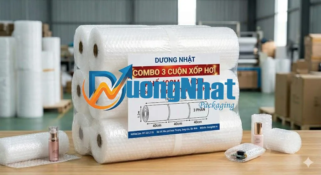 Combo 3 Cuộn Xốp Hơi Khổ 40cm (Cắt Từ Cuộn 1m2)